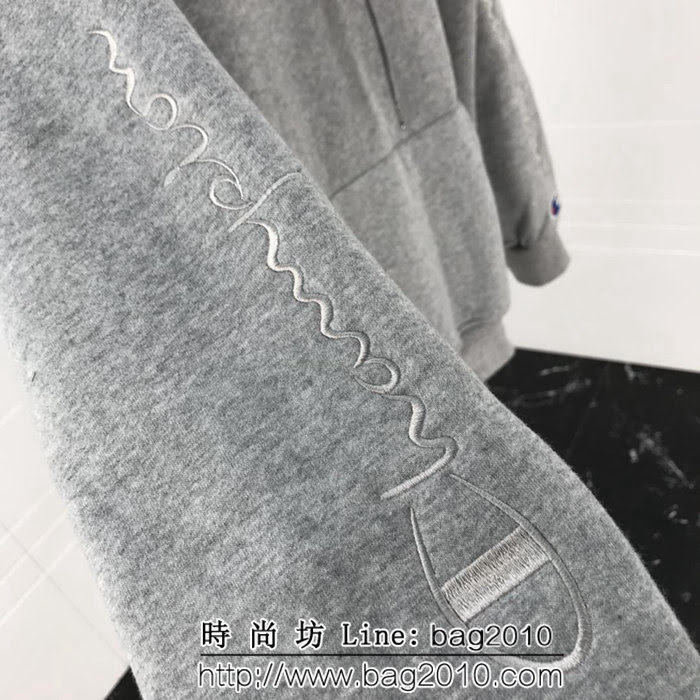 CHAMPION日版冠軍 爆款 手臂刺繡 磨毛抓絨 深空灰連帽衛衣 情侶款 ydi1380